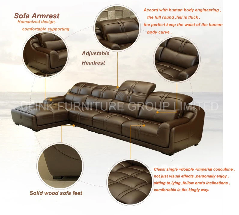 Modern Home Furniture Leather L Shape Function Sofa Set Recliner Sectional Corner Leather Sofa